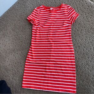 Orange White Striped T-Shirt Dress old navy medium fitted never worn